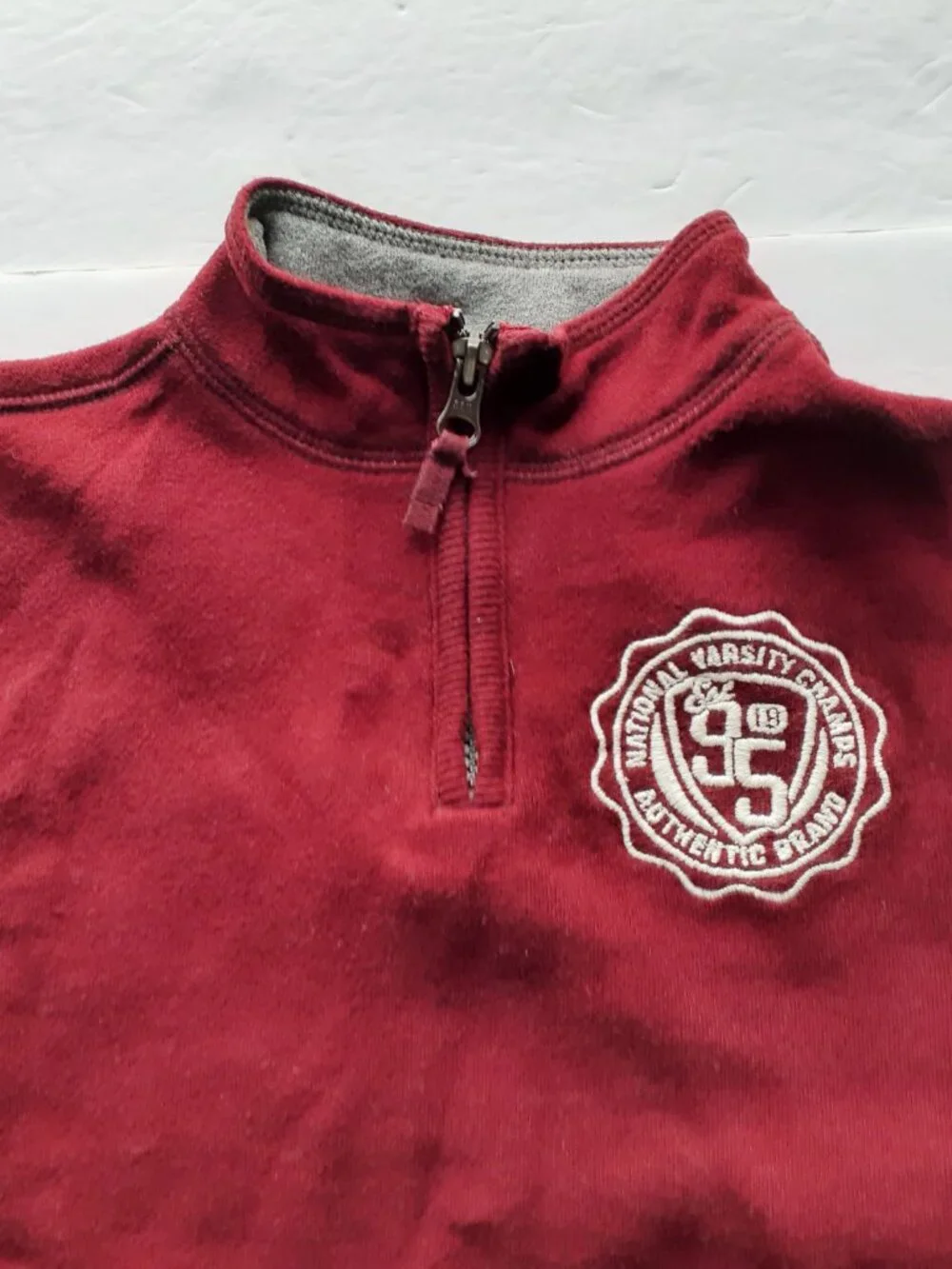 Oshkosh Boys Sweatshirt Burgundy Quarter Zip Pullover 4T